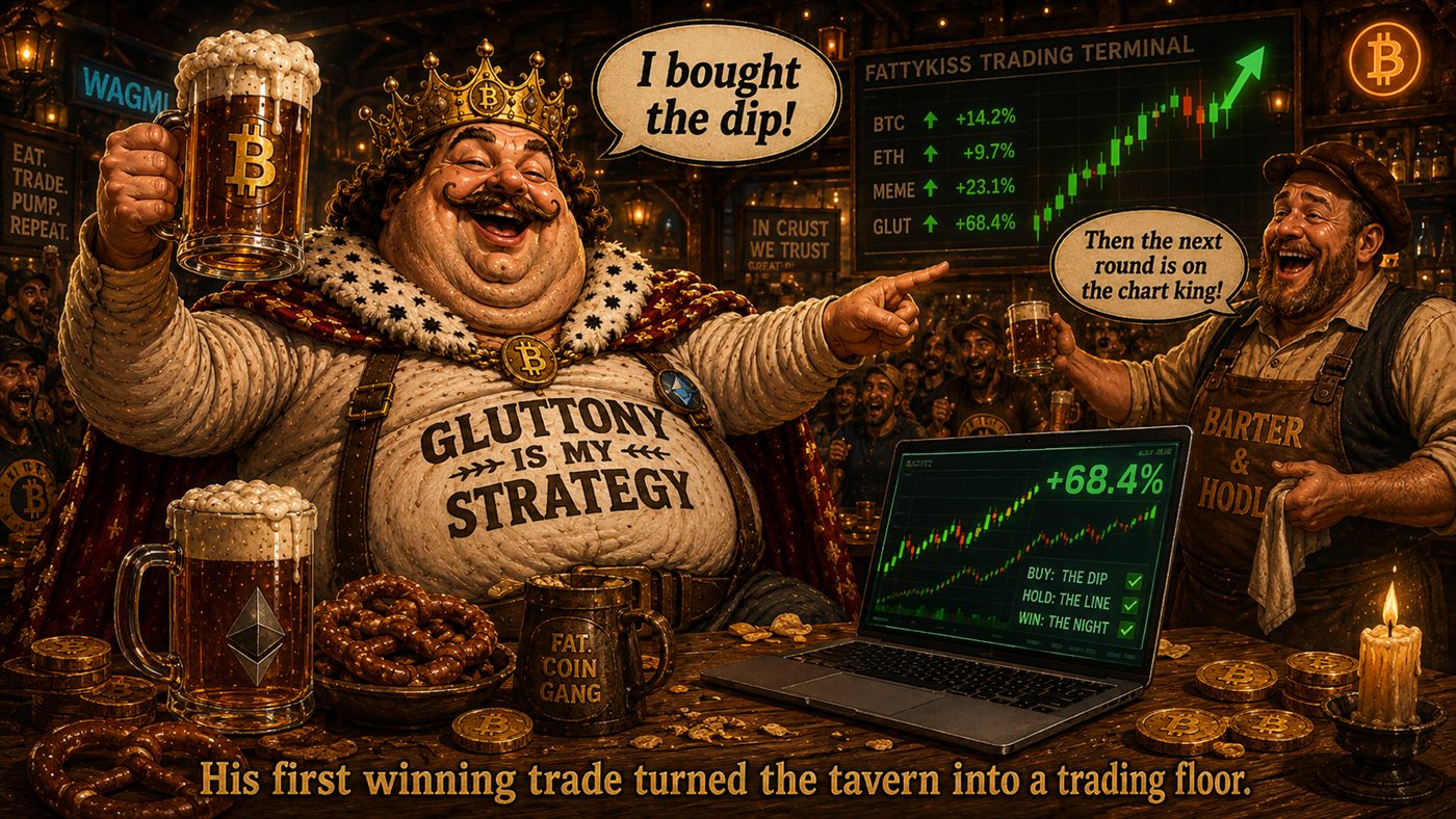 The tavern turned into a trading floor with a FattyKiss trading terminal